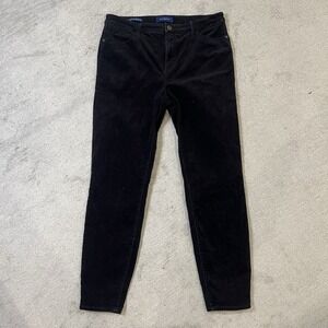 Talbots Corduroy‎ Straight Leg Pants Size 10 Womens Black High Rise Ankle NWT